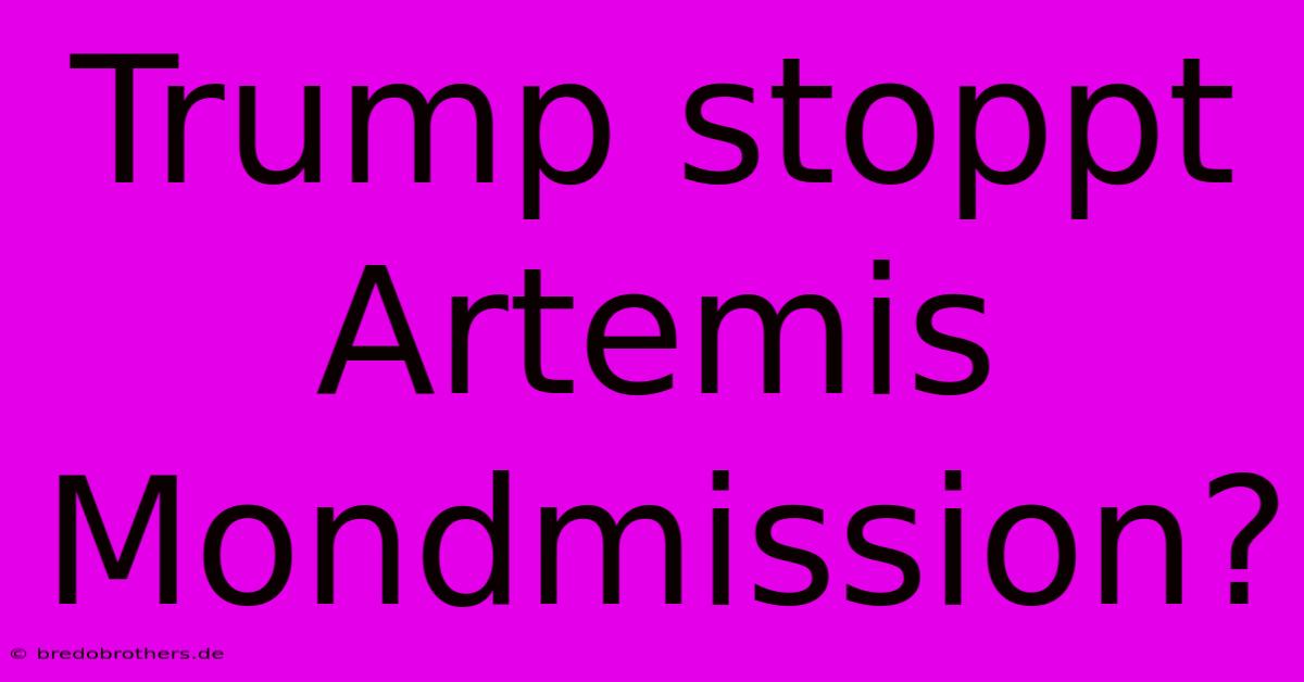 Trump Stoppt Artemis Mondmission?