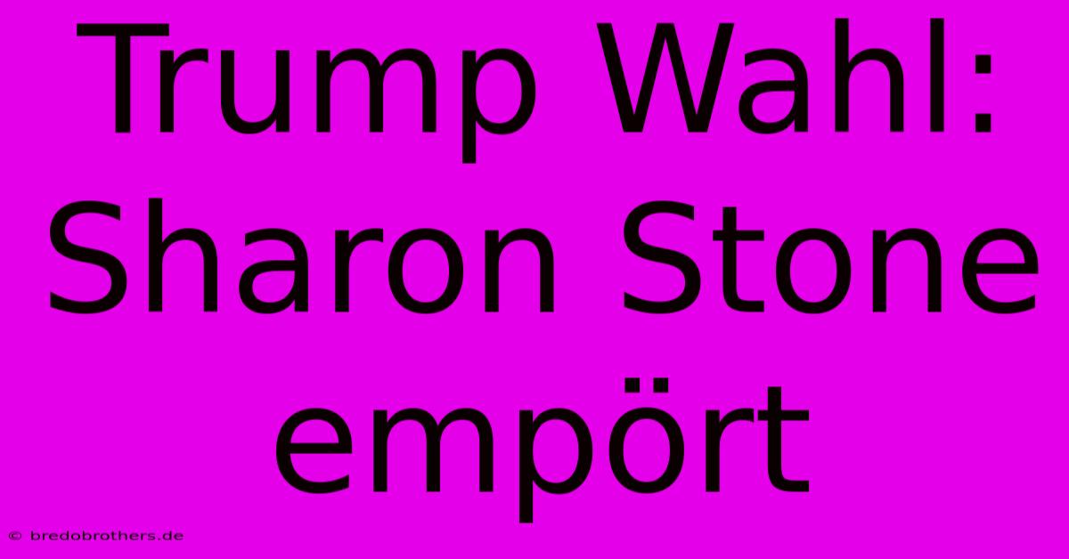 Trump Wahl: Sharon Stone Empört