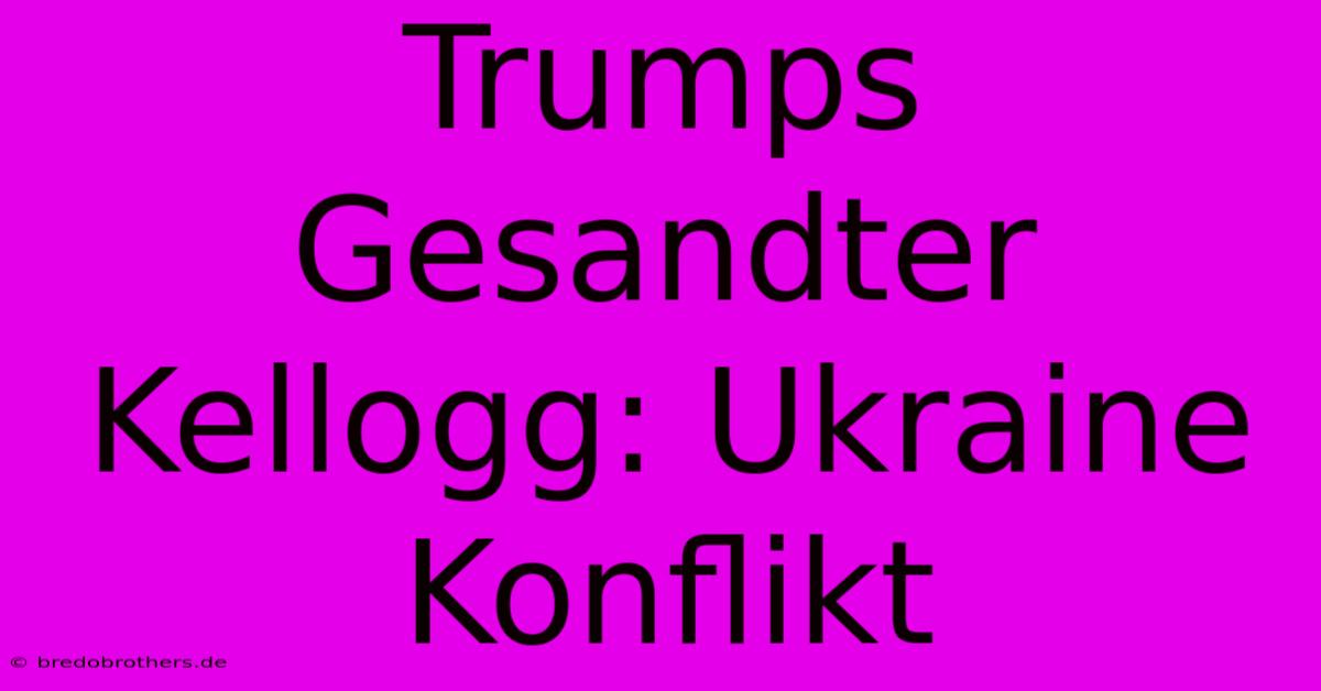 Trumps Gesandter Kellogg: Ukraine Konflikt