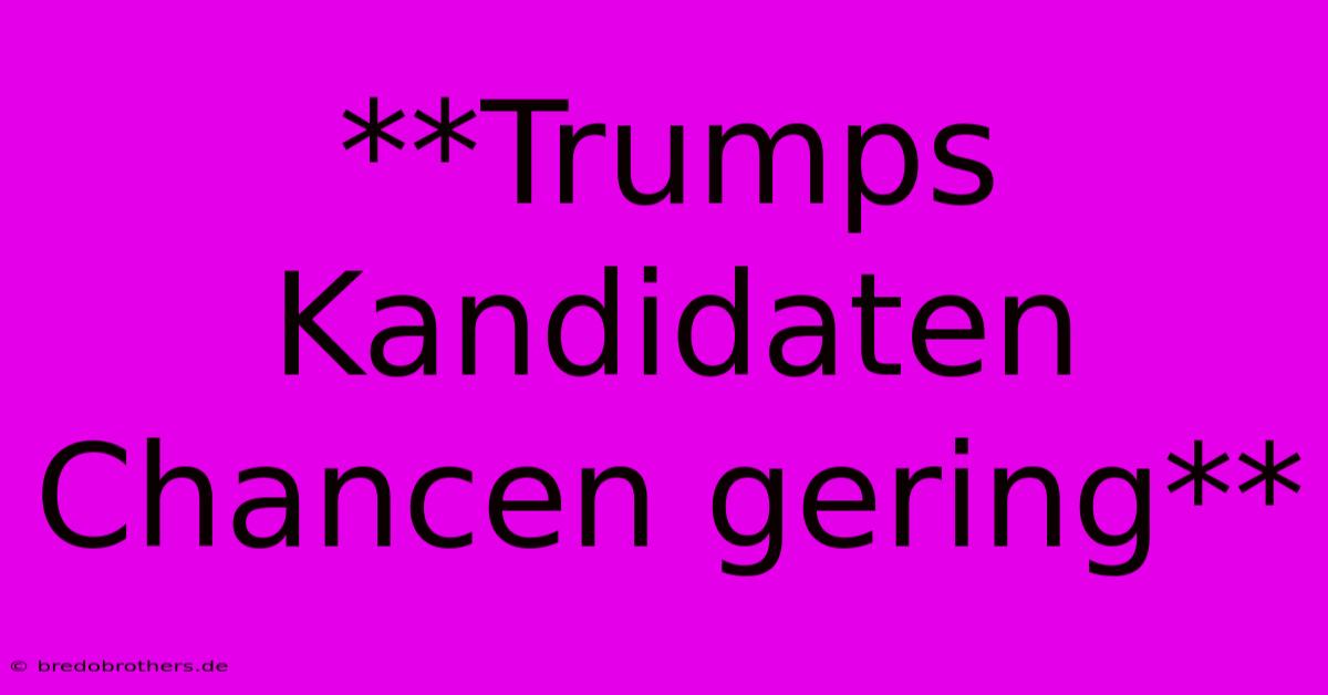 **Trumps Kandidaten Chancen Gering**