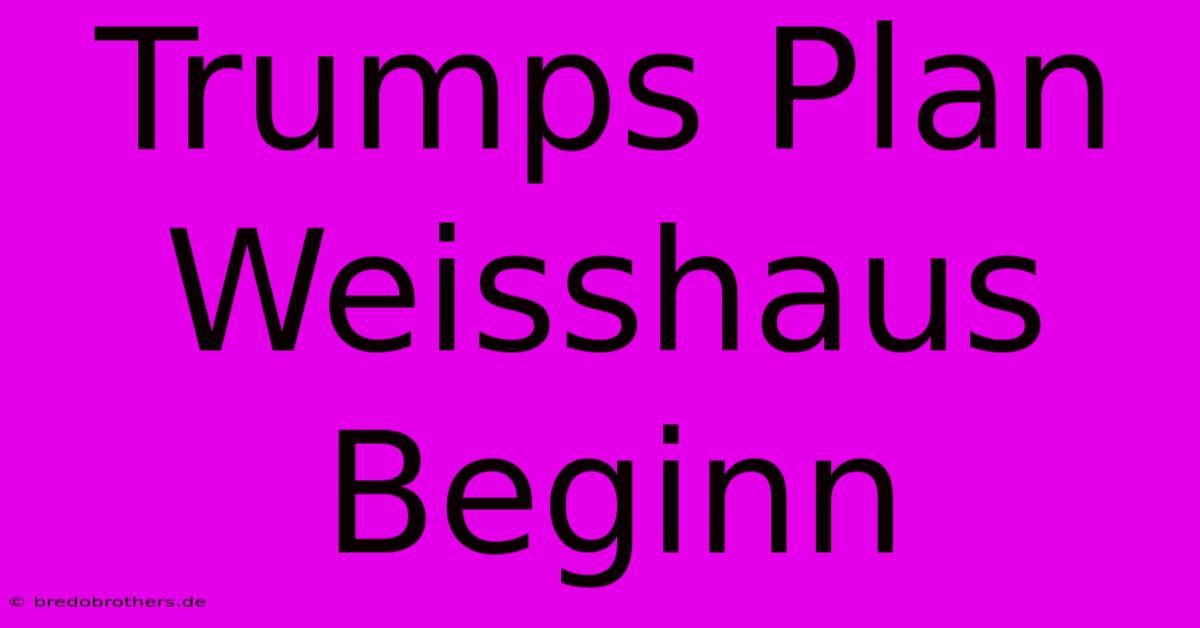 Trumps Plan Weisshaus Beginn