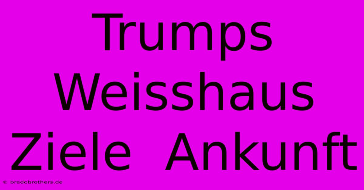 Trumps Weisshaus Ziele  Ankunft