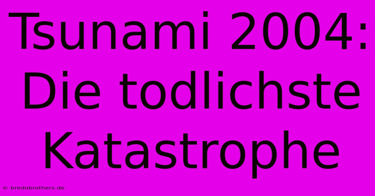 Tsunami 2004: Die Todlichste Katastrophe