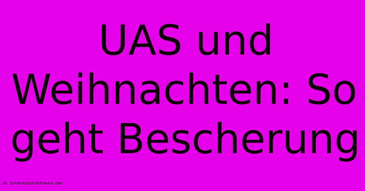 UAS Und Weihnachten: So Geht Bescherung