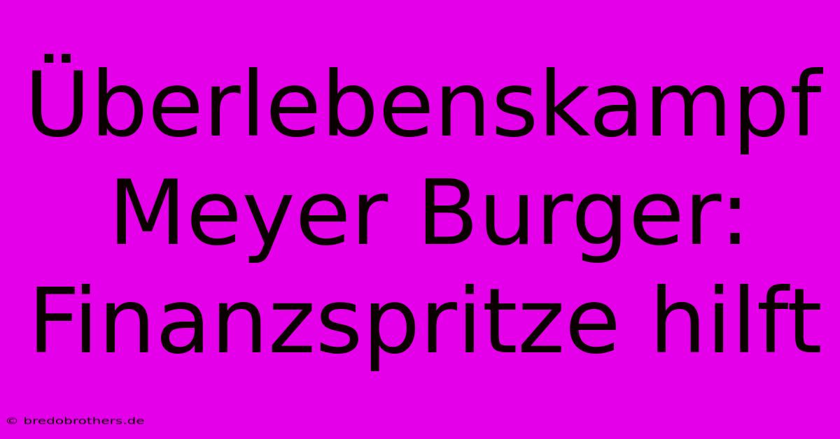 Überlebenskampf Meyer Burger: Finanzspritze Hilft