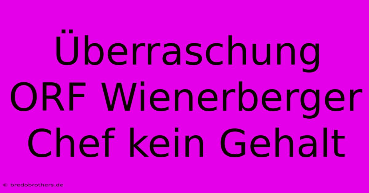 Überraschung ORF Wienerberger Chef Kein Gehalt