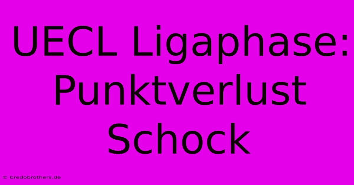 UECL Ligaphase: Punktverlust  Schock