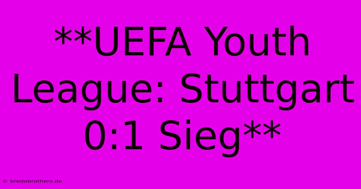 **UEFA Youth League: Stuttgart 0:1 Sieg**