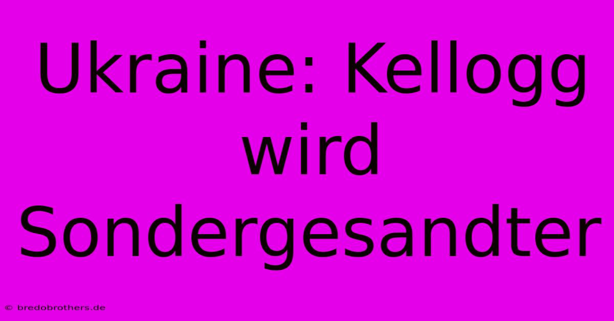 Ukraine: Kellogg Wird Sondergesandter