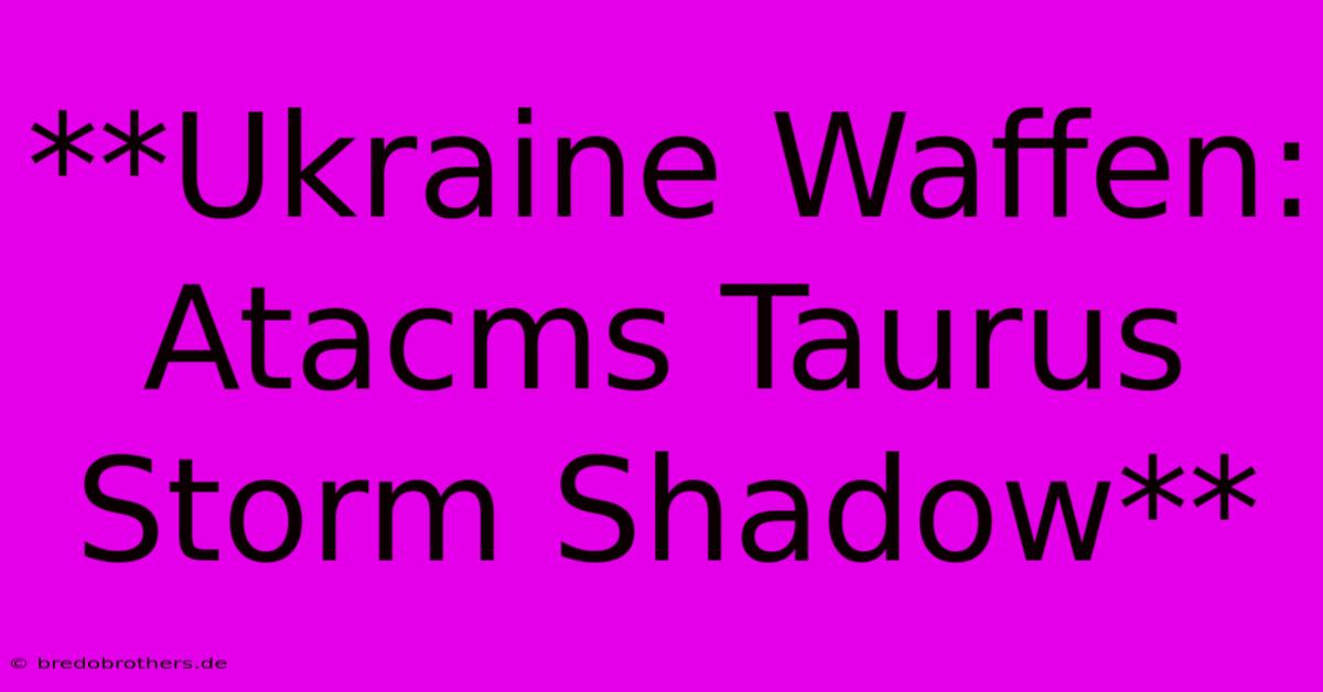 **Ukraine Waffen: Atacms Taurus Storm Shadow**