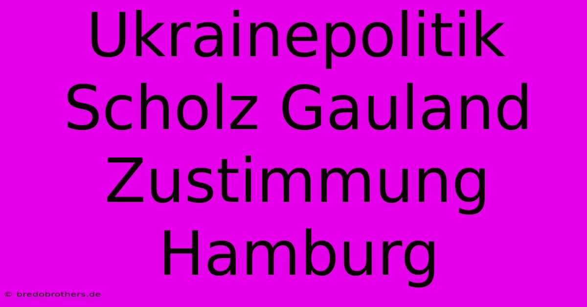 Ukrainepolitik Scholz Gauland Zustimmung Hamburg