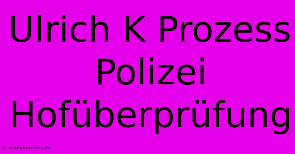 Ulrich K Prozess Polizei Hofüberprüfung