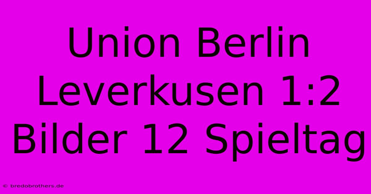 Union Berlin Leverkusen 1:2 Bilder 12 Spieltag