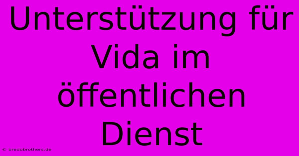 Unterstützung Für Vida Im Öffentlichen Dienst