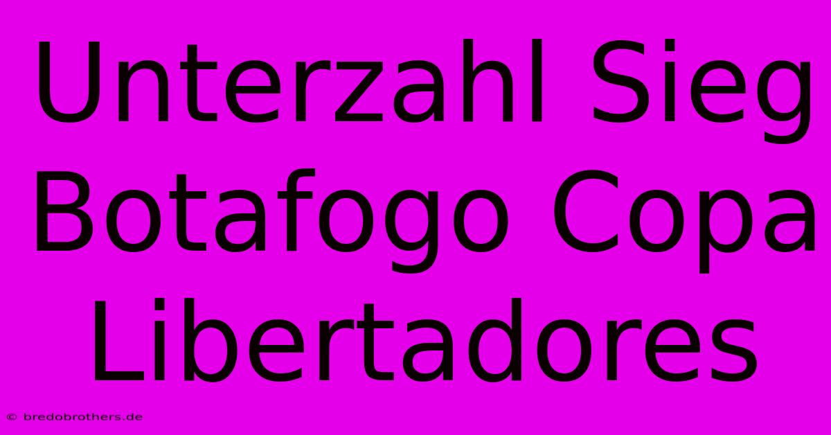 Unterzahl Sieg Botafogo Copa Libertadores