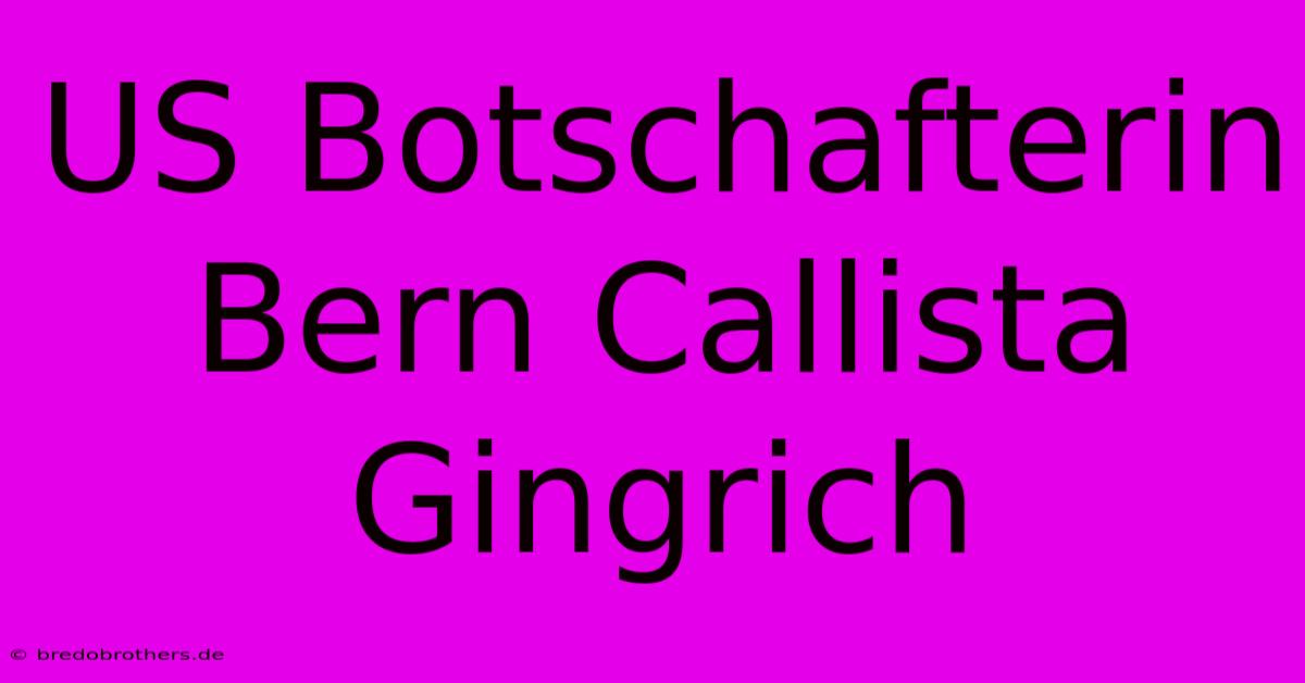 US Botschafterin Bern Callista Gingrich