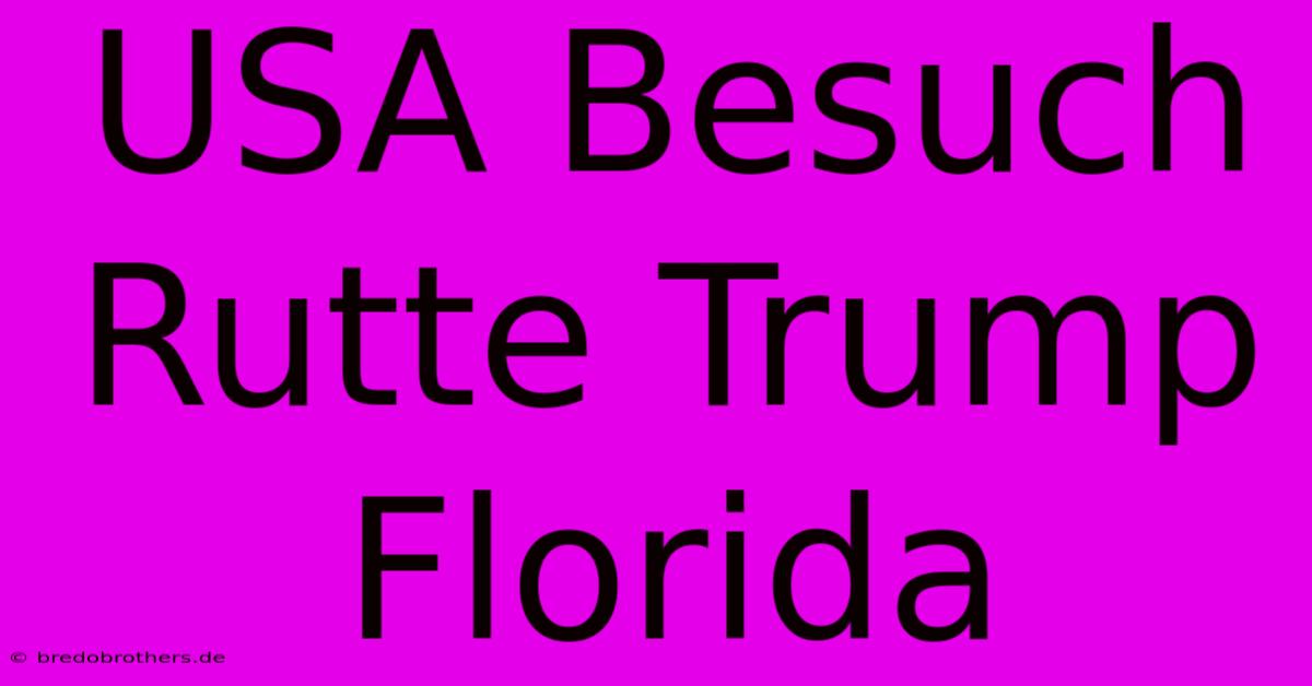 USA Besuch Rutte Trump Florida