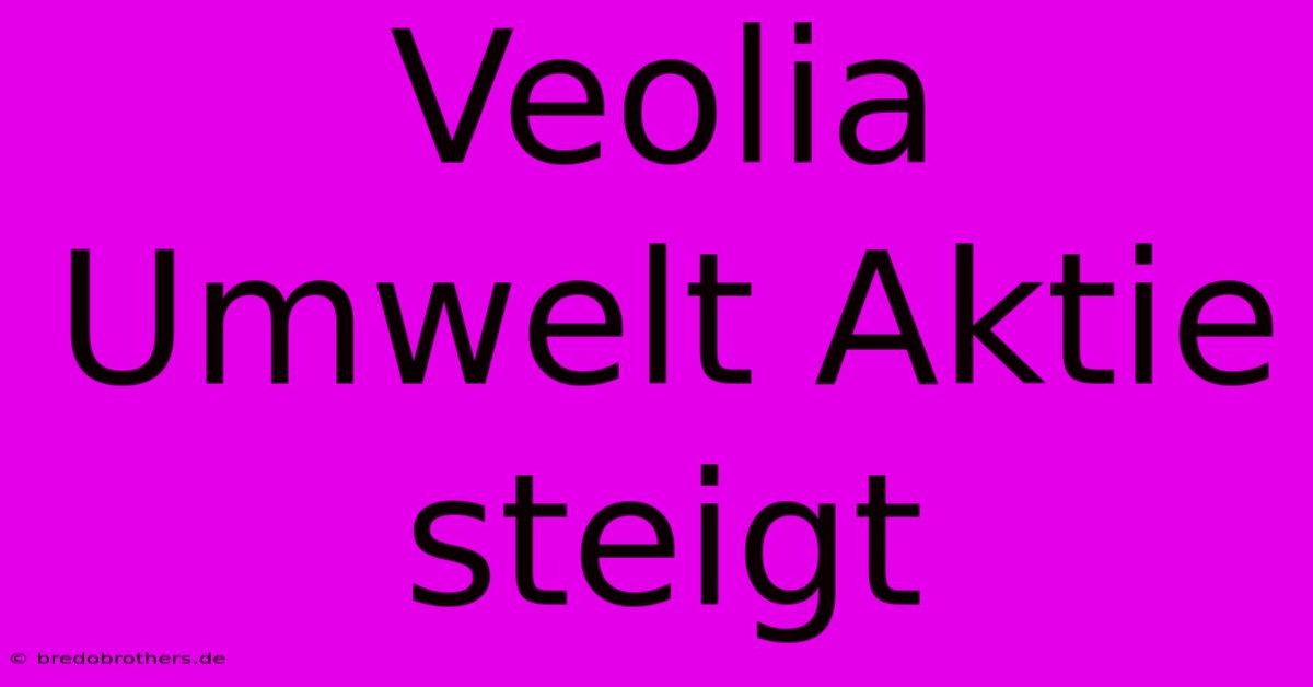 Veolia Umwelt Aktie Steigt