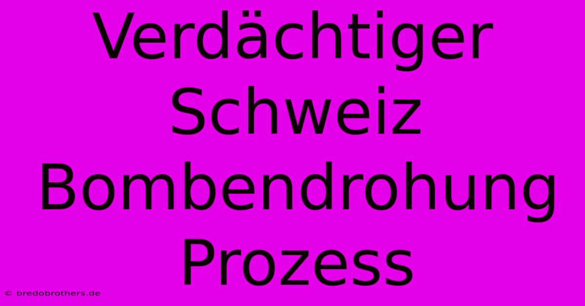 Verdächtiger Schweiz Bombendrohung Prozess