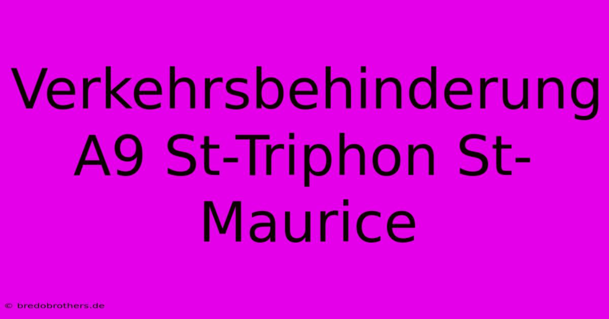 Verkehrsbehinderung A9 St-Triphon St-Maurice