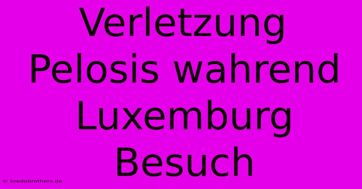 Verletzung Pelosis Wahrend Luxemburg Besuch