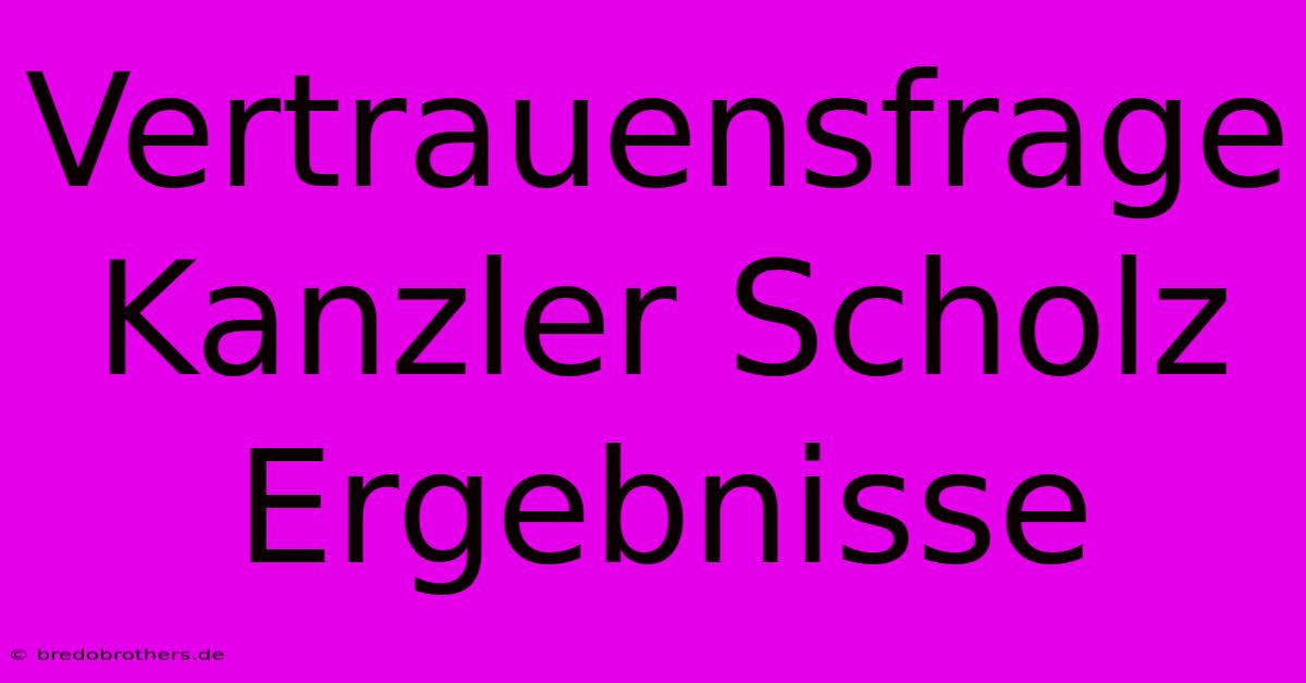 Vertrauensfrage Kanzler Scholz Ergebnisse