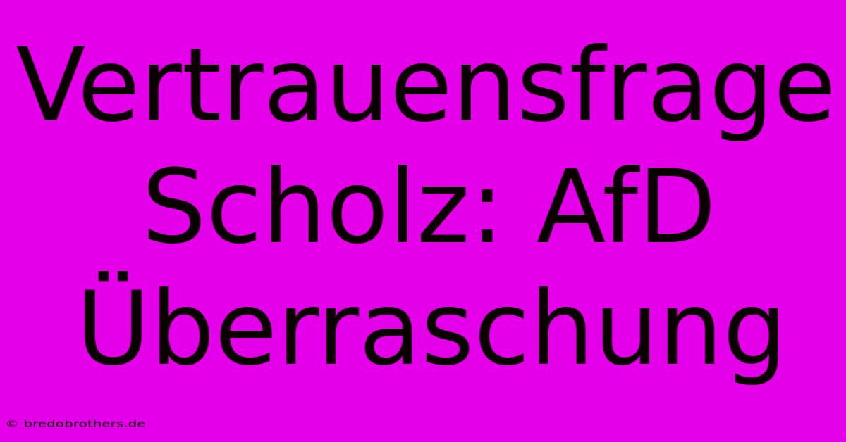 Vertrauensfrage Scholz: AfD Überraschung