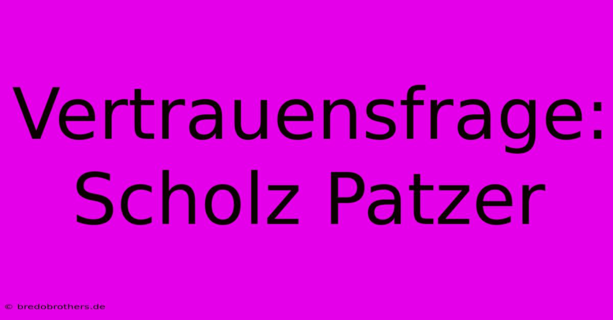 Vertrauensfrage: Scholz Patzer