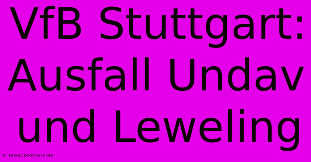 VfB Stuttgart: Ausfall Undav Und Leweling