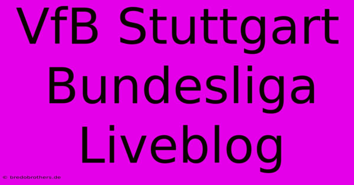 VfB Stuttgart Bundesliga Liveblog