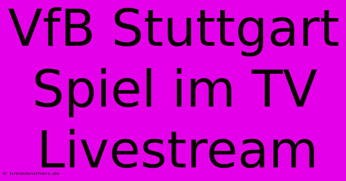 VfB Stuttgart Spiel Im TV Livestream