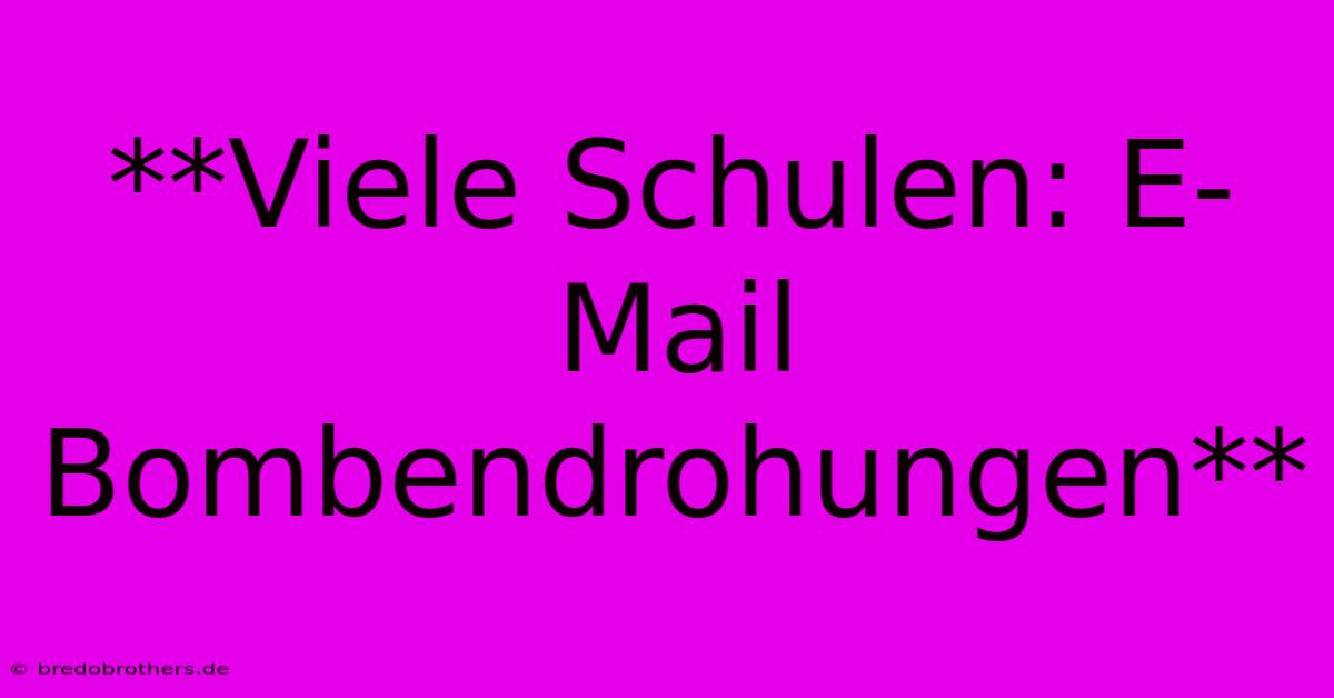 **Viele Schulen: E-Mail Bombendrohungen**