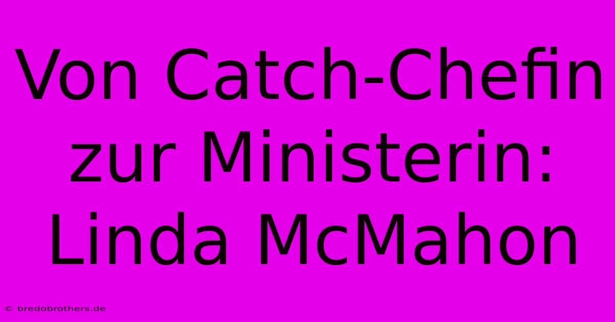 Von Catch-Chefin Zur Ministerin: Linda McMahon