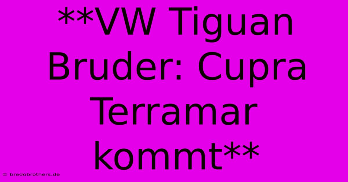 **VW Tiguan Bruder: Cupra Terramar Kommt** 