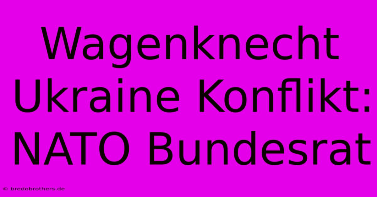 Wagenknecht Ukraine Konflikt: NATO Bundesrat