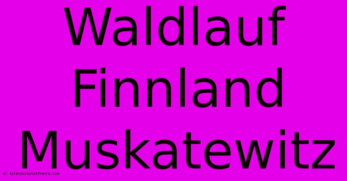 Waldlauf Finnland Muskatewitz