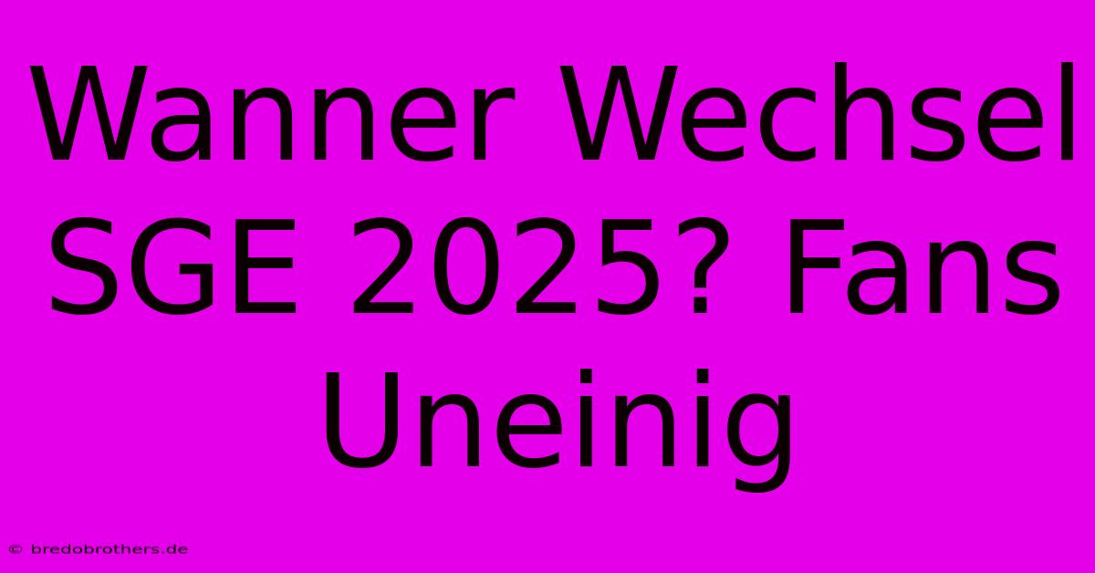 Wanner Wechsel SGE 2025? Fans Uneinig