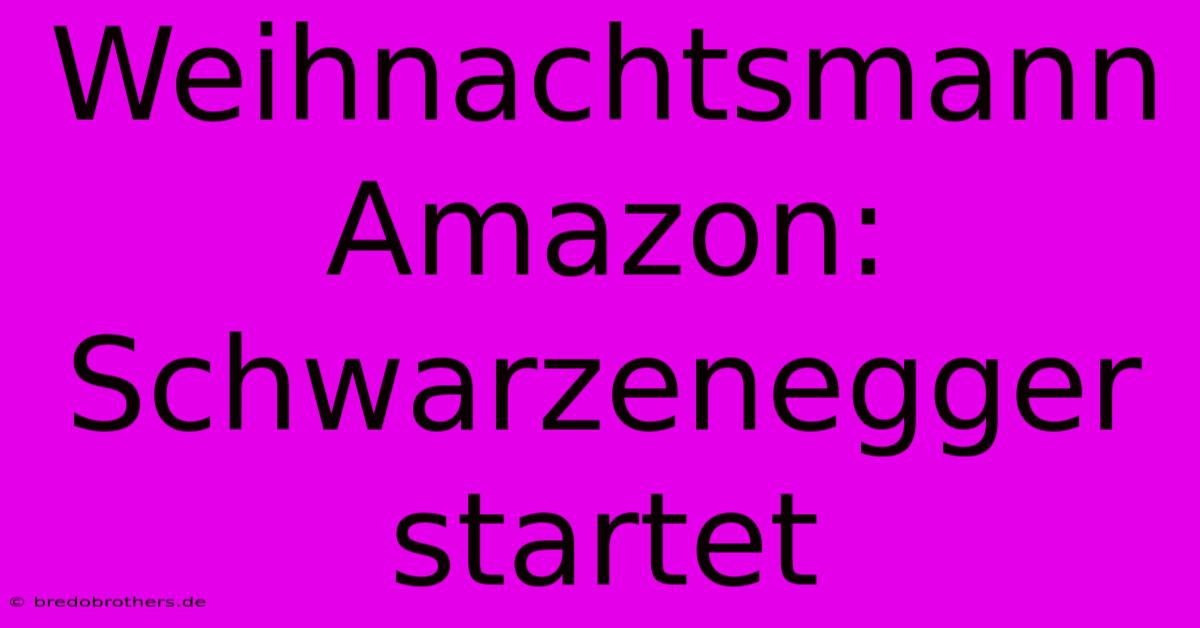 Weihnachtsmann Amazon: Schwarzenegger Startet