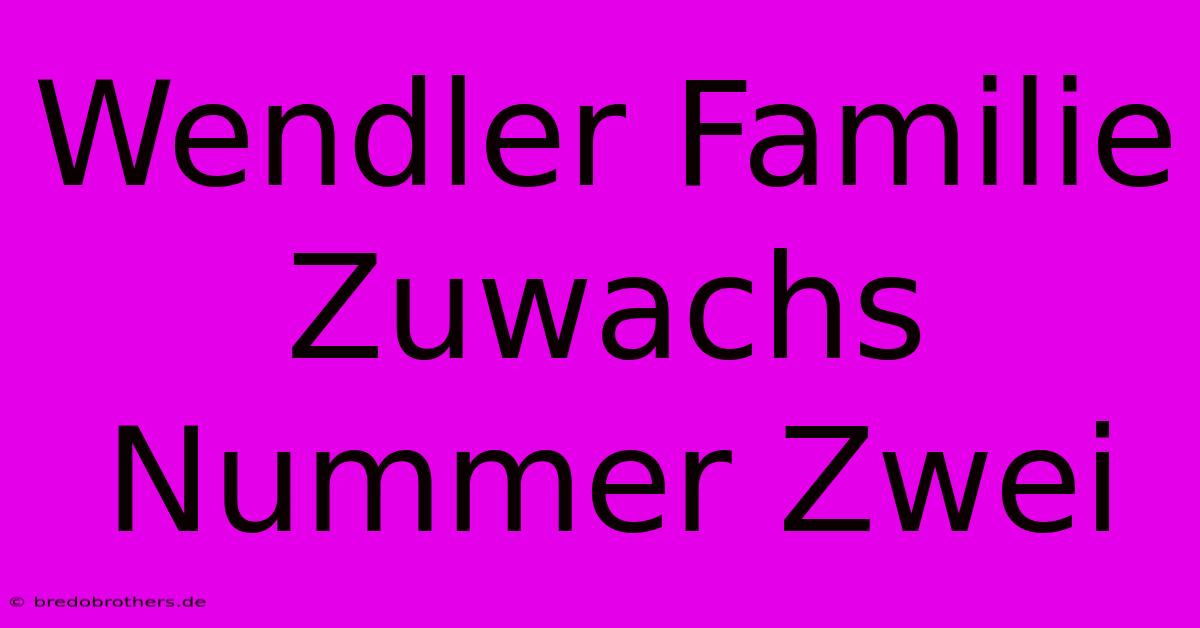 Wendler Familie Zuwachs Nummer Zwei