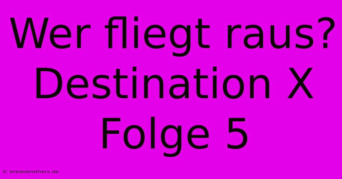 Wer Fliegt Raus? Destination X Folge 5