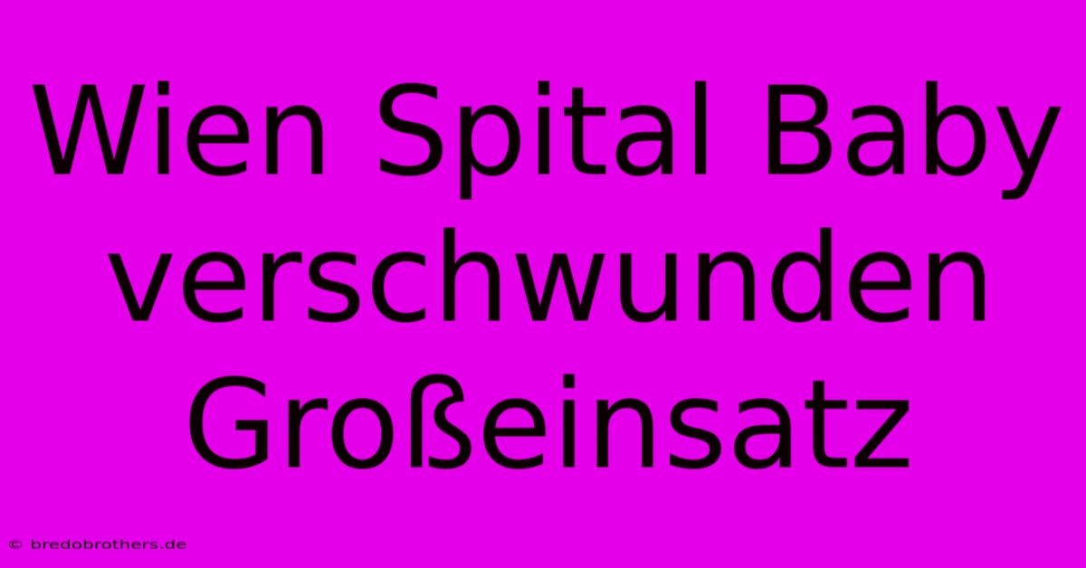 Wien Spital Baby Verschwunden  Großeinsatz