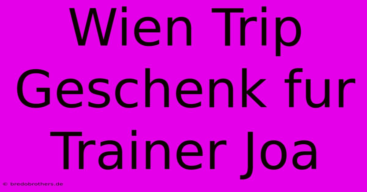 Wien Trip Geschenk Fur Trainer Joa