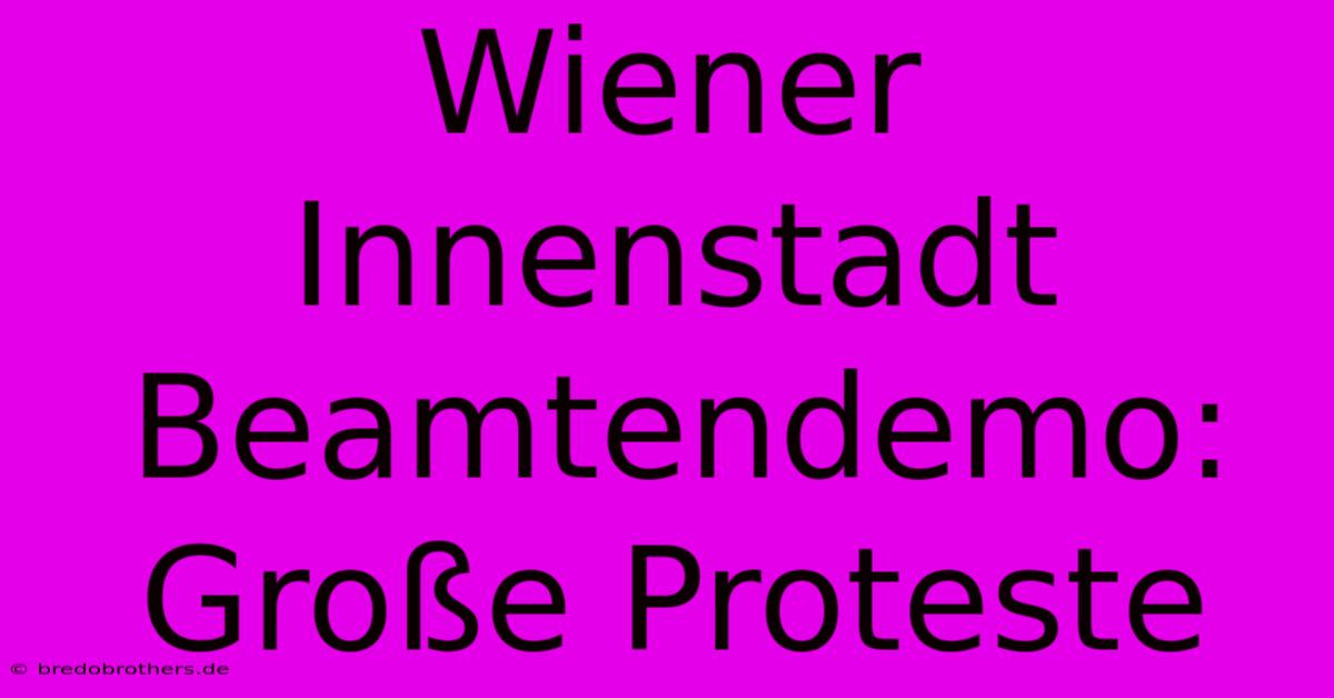 Wiener Innenstadt Beamtendemo: Große Proteste