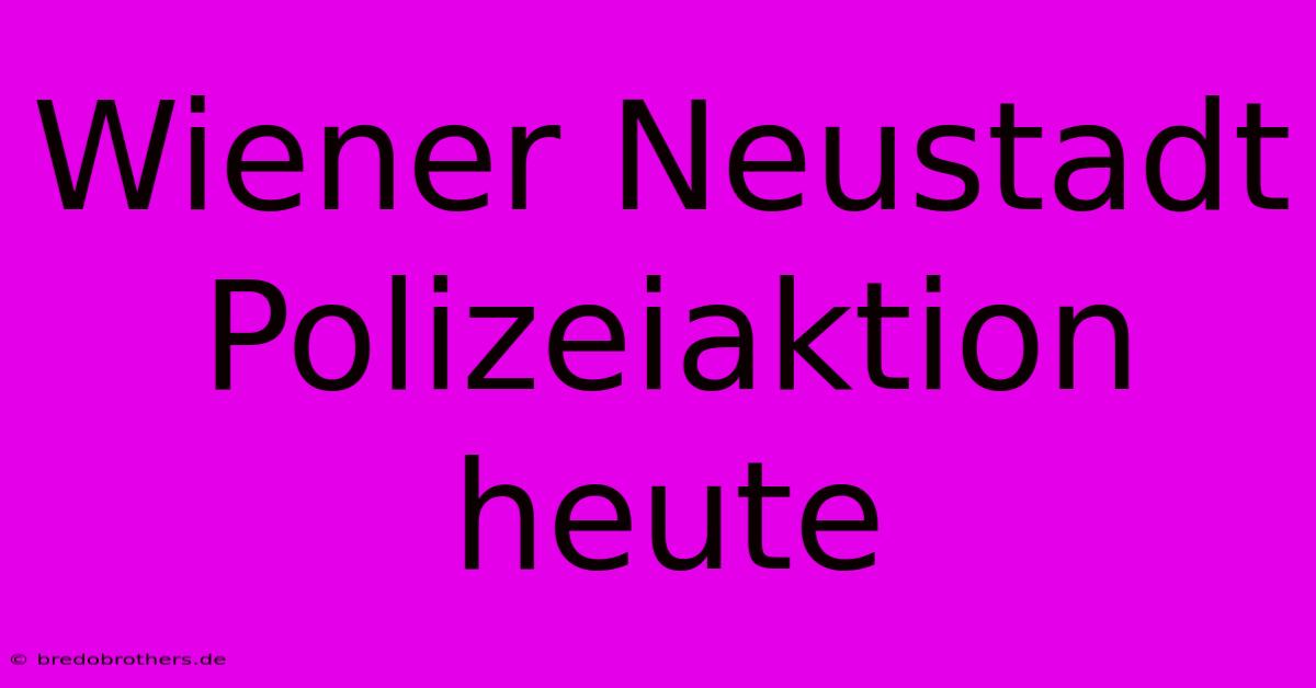 Wiener Neustadt Polizeiaktion Heute