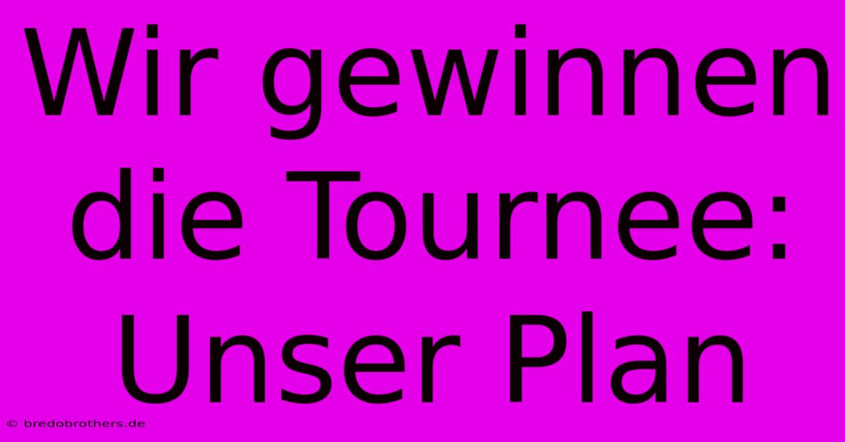 Wir Gewinnen Die Tournee: Unser Plan