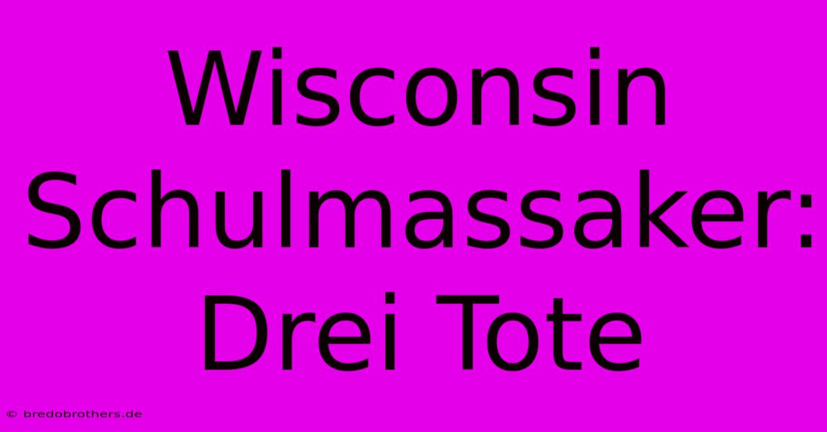 Wisconsin Schulmassaker: Drei Tote