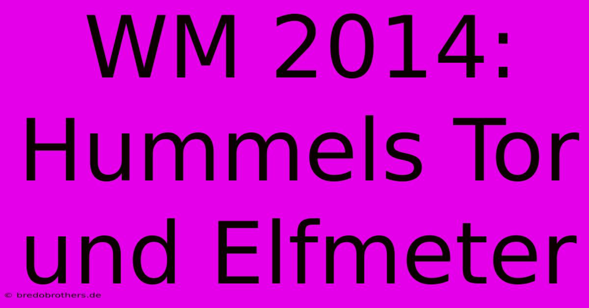 WM 2014: Hummels Tor Und Elfmeter