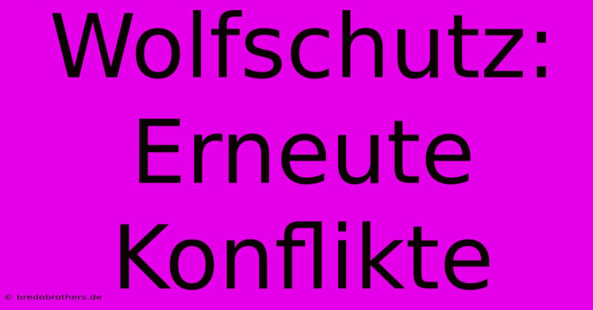 Wolfschutz: Erneute Konflikte