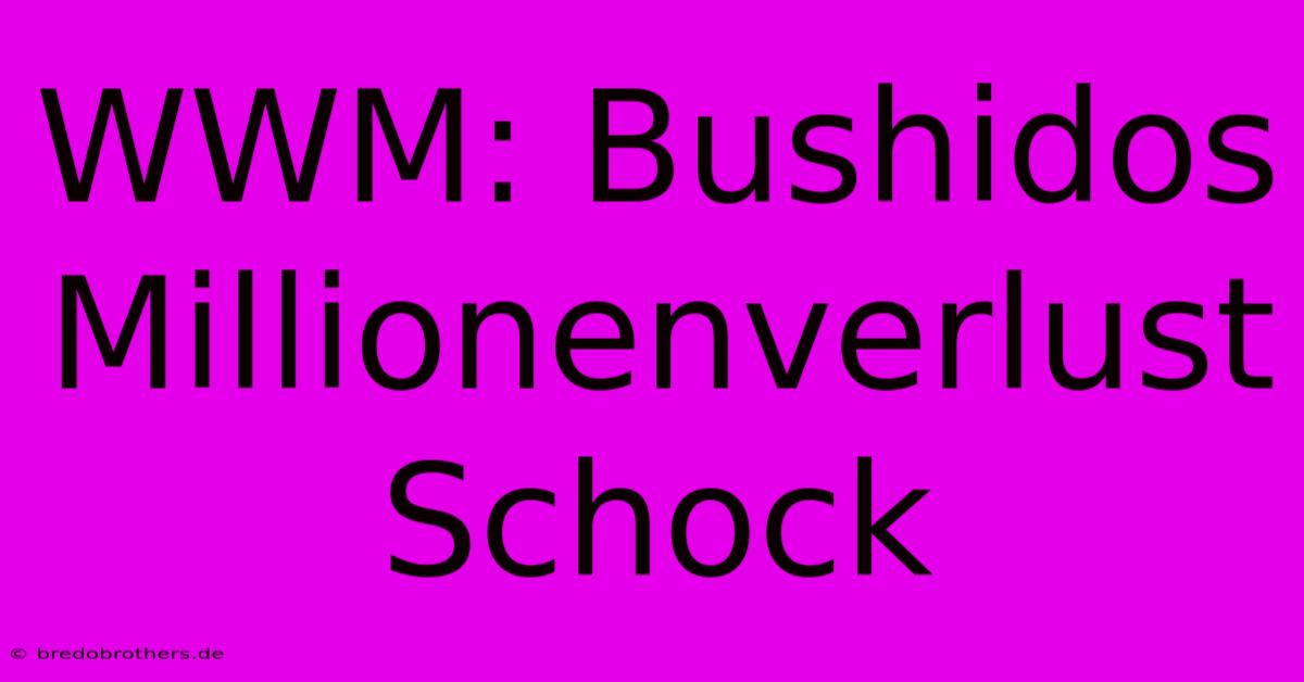 WWM: Bushidos Millionenverlust Schock