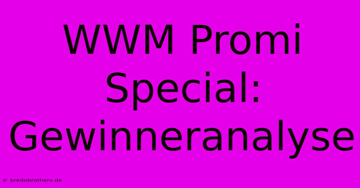 WWM Promi Special: Gewinneranalyse